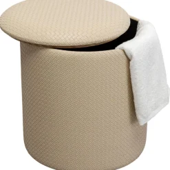 Tabouret Venezia Storage crème Ø40cm><noscript><img width=