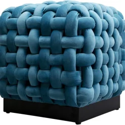 Tabouret Weave Square bleu 47x47cm><noscript><img width=