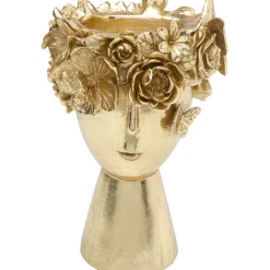 Vase décoratif Flowercrown doré 20cm><noscript><img width=