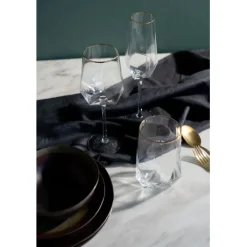 Verre à vin Diamond doré Rim><noscript><img width=